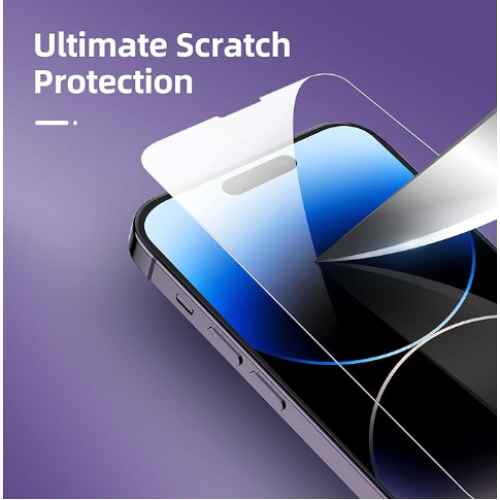 3 Pack Screen Protector for iPhone 14 Pro [6.1 inch] 3 Pack Camera Lens Protector, Sensor Protection,Case Friendly Tempered Glass Film