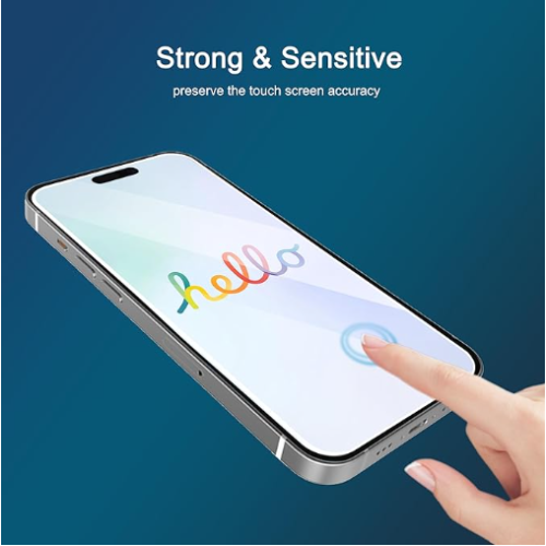 Glass Screen Protector for iPhone 15 / iPhone 15 Pro [6.1 Inch] Display 3 Pack Tempered Glass, Sensor Protection, Dynamic Island Compatible, Case Friendly